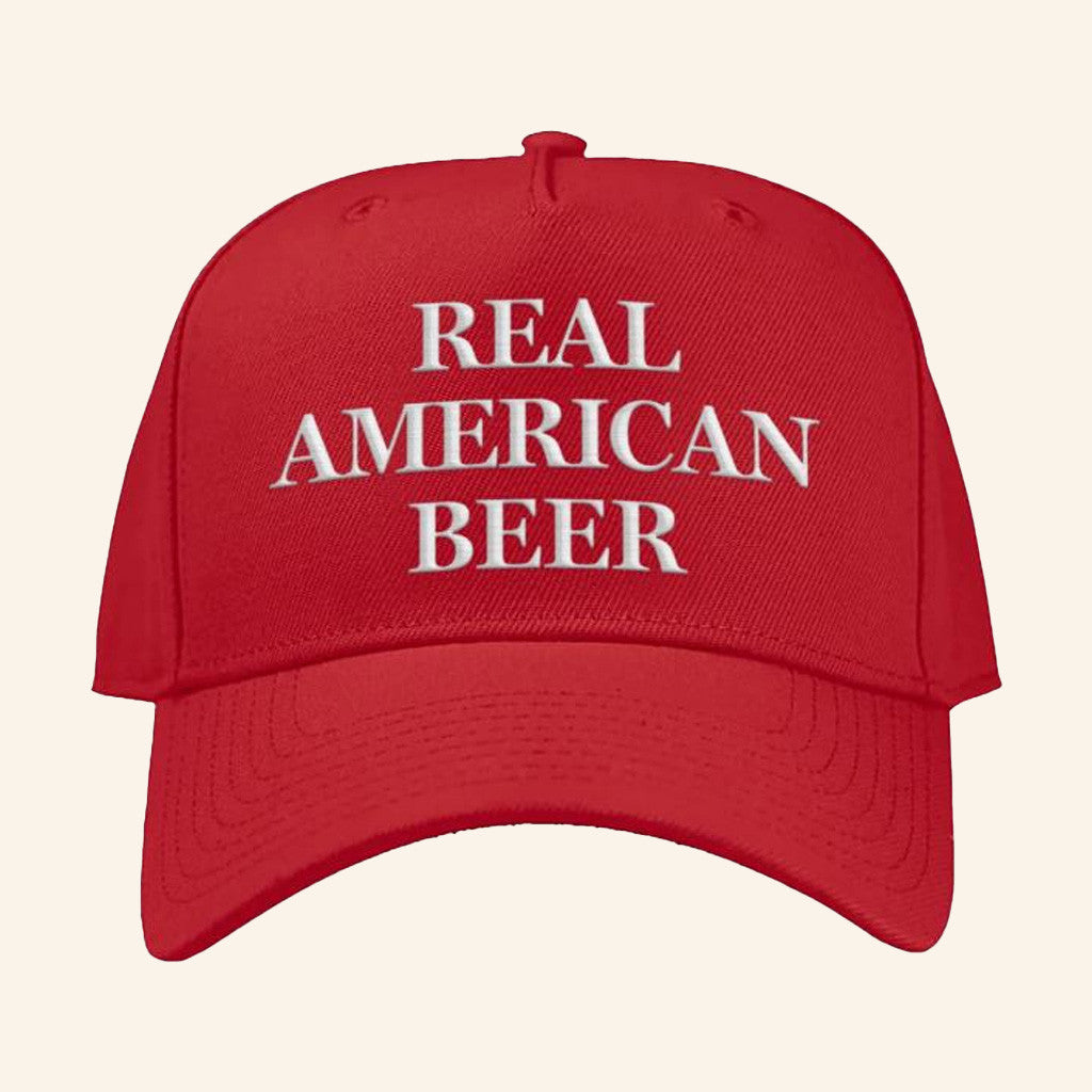 Real American Beer Merch America's Red Hat Embroidered Gifts For Father Real American Beer Merch America's Red Hat Embroidered Gifts For Father