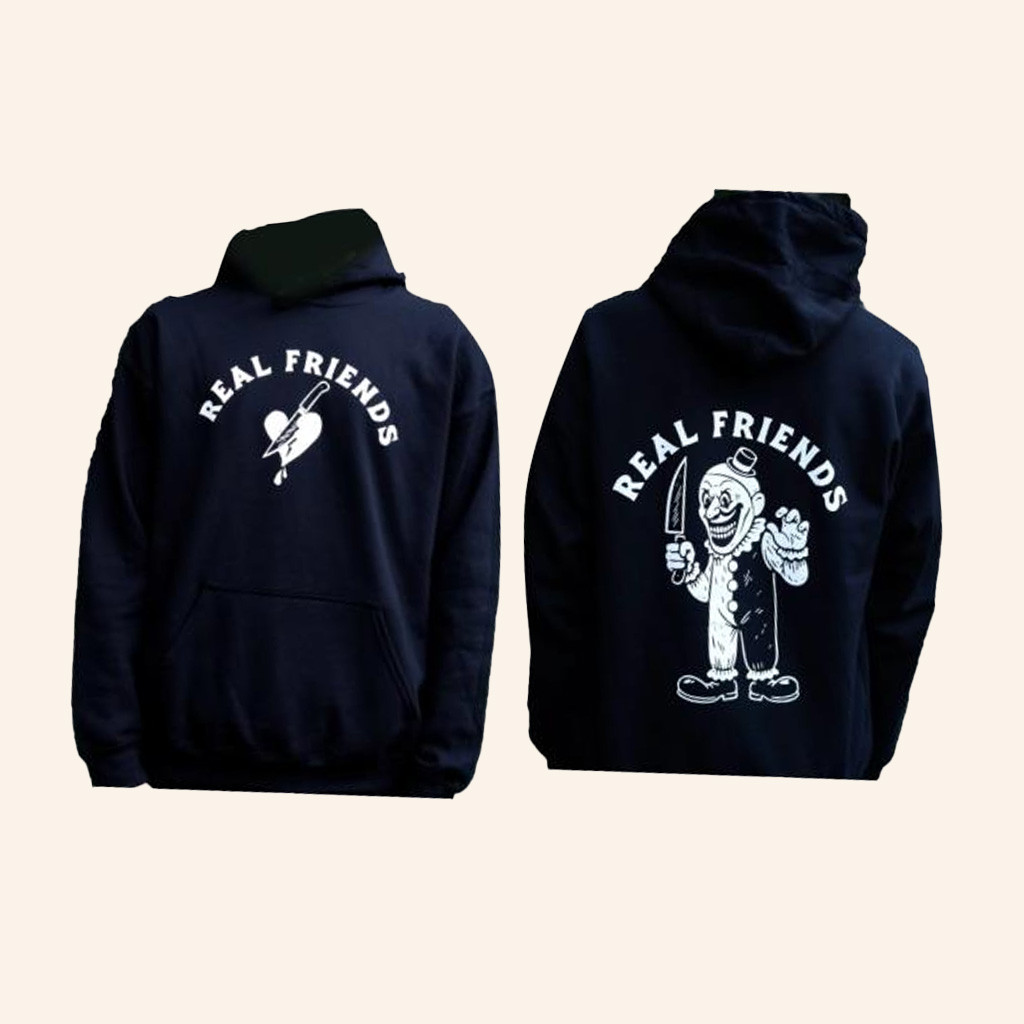 Real Friends Merch Clown Hoodie Birthday Present For Friends Real Friends Merch Clown Hoodie Birthday Present For Friends
