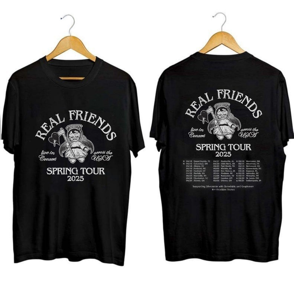 Real Friends Spring Tour 2025 Shirt Fan Merch Gifts For Besties