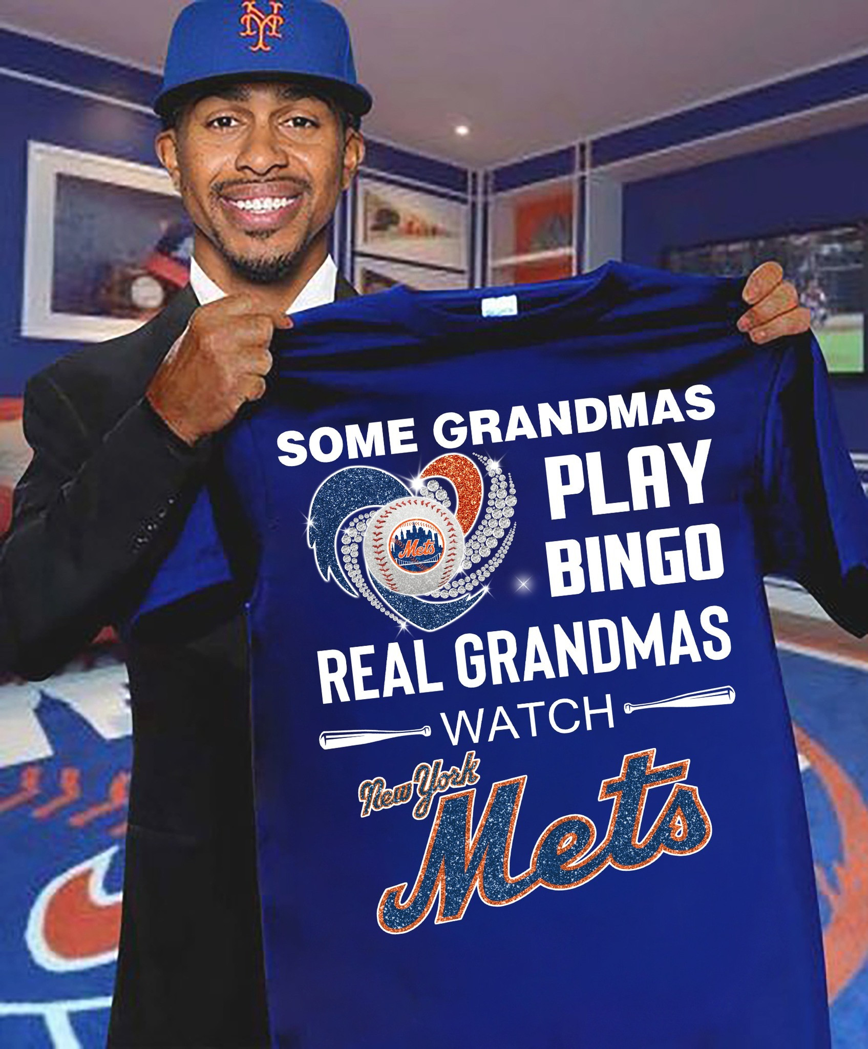 Real Grandmas Watch New York Mets T-Shirt Funny Gifts For Grandma Baseball Fans Lovers