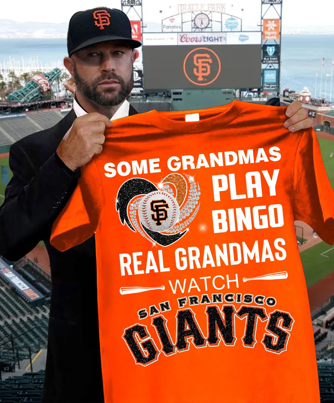 Real Grandmas Watch San Francisco Giants T-Shirt Funny Gifts For Grandma Baseball Fans