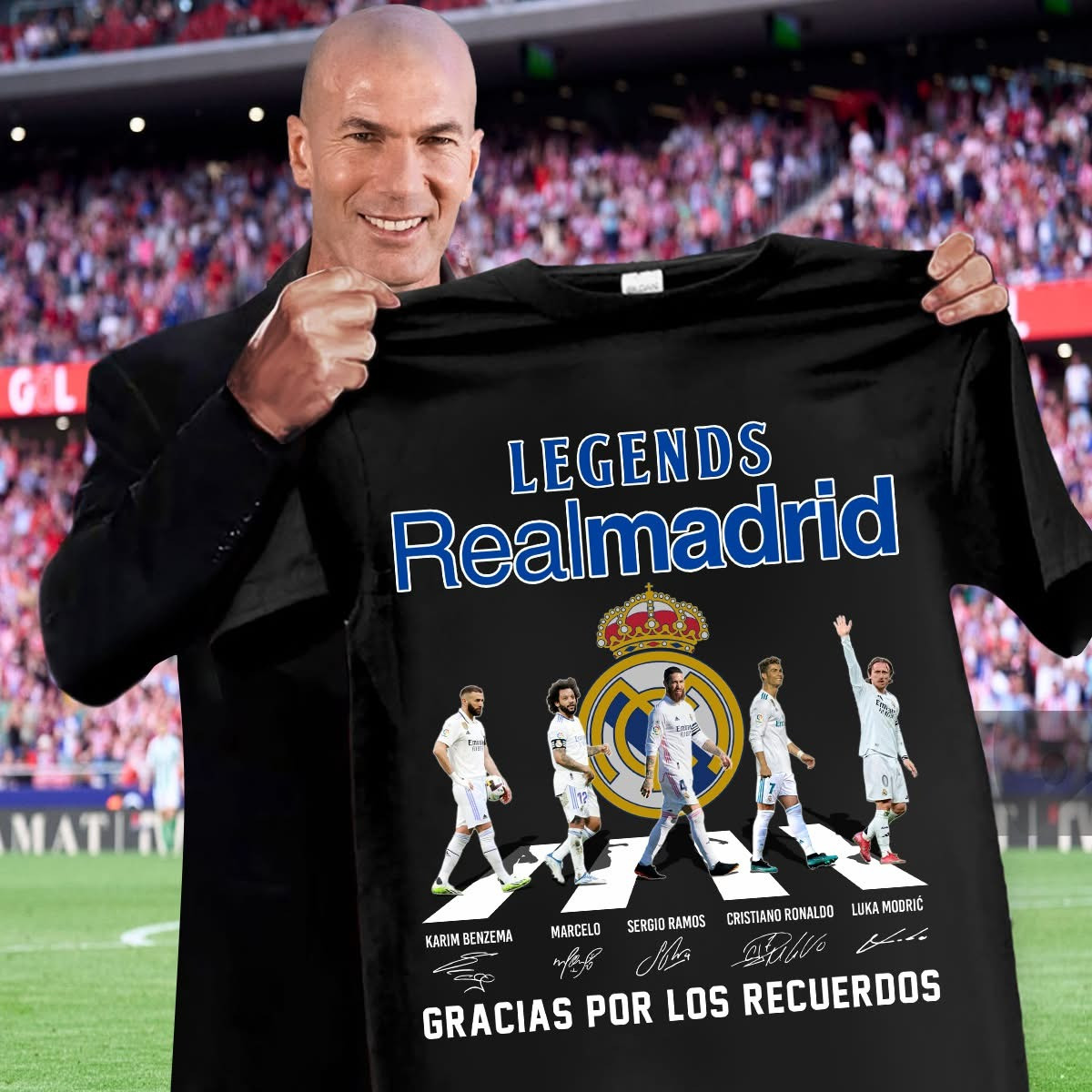 Real Madrid Legends T-Shirt Thank You For The Classy Memories Signature Fan Gifts