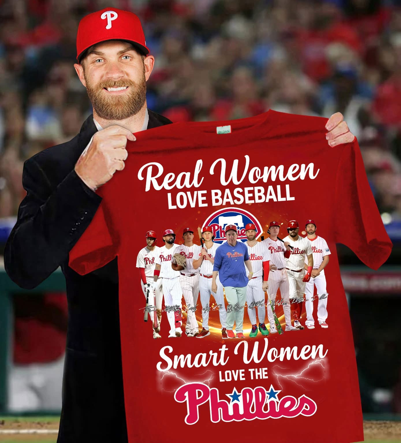 Real Women Love Baseball Smart Love The Phillies T-Shirt Best Phillies Fan Gifts For Her