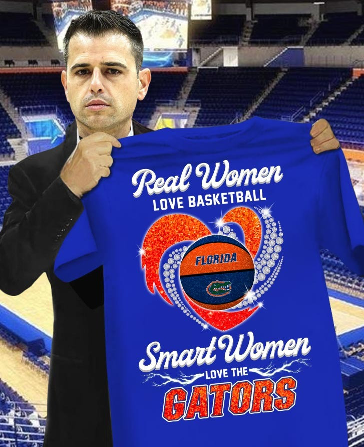 Real Women Love Basketball Smart Love Gators T-Shirt Best Basketball Fan Gifts For Her