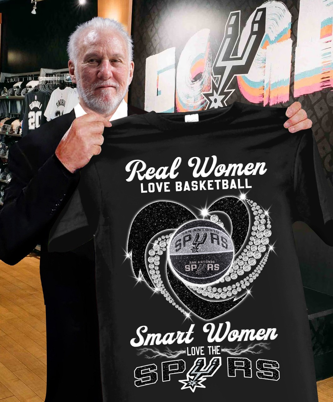 Real Women Love Basketball Smart Love San Antonio Spurs Shirt Basketball Fan Gifts For Her