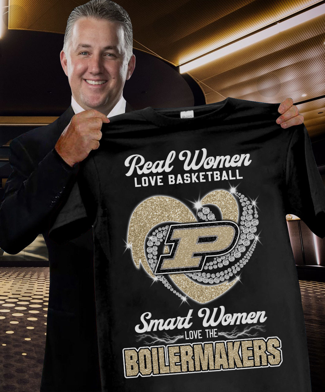 Real Women Love Basketball Smart Women Love The Boilermakers T-Shirt Basketball Fan Gift Ideas