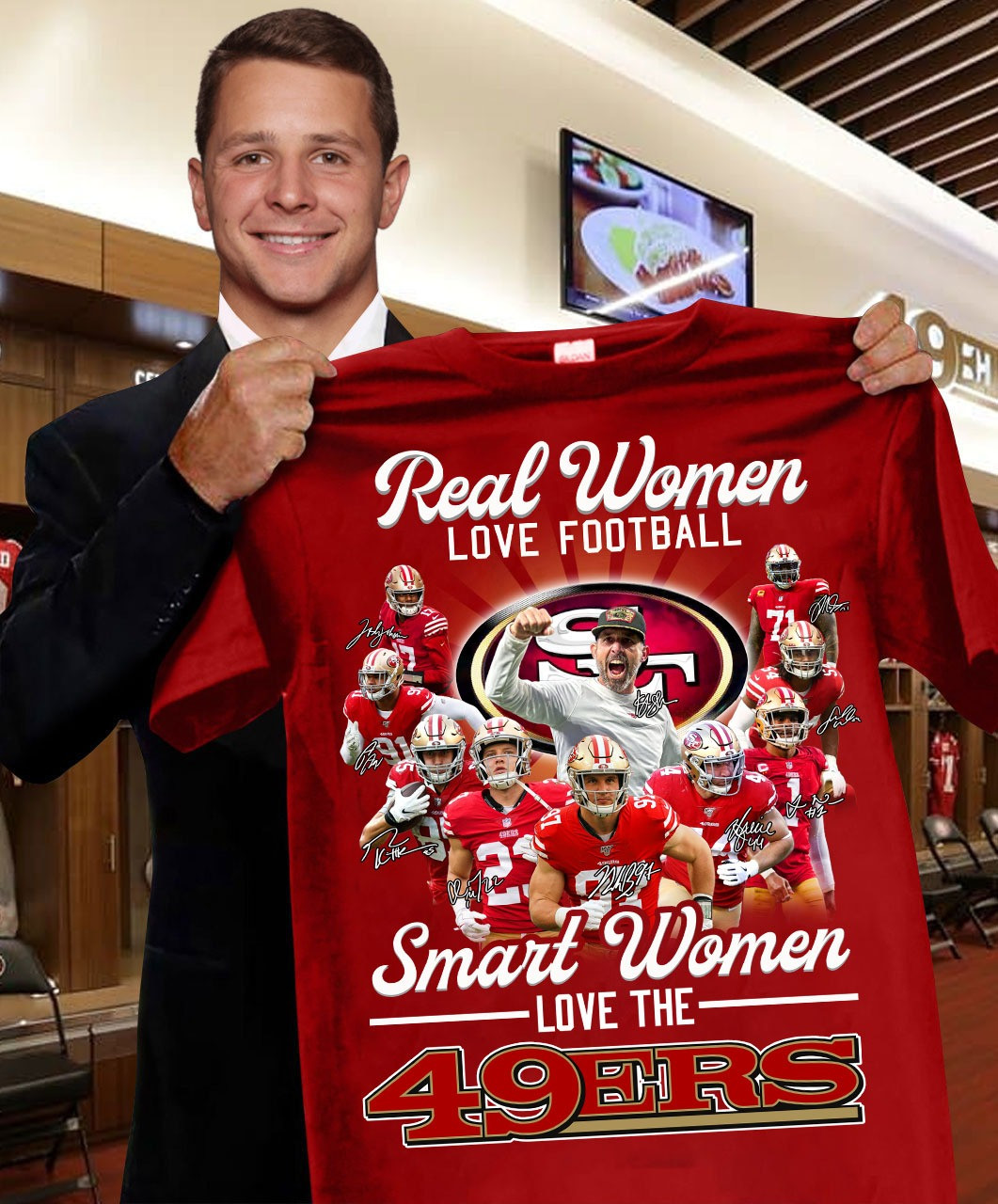 Real Women Love Football Smart Women Love 49Ers Shirt Fan 49Ers Gifts For Women