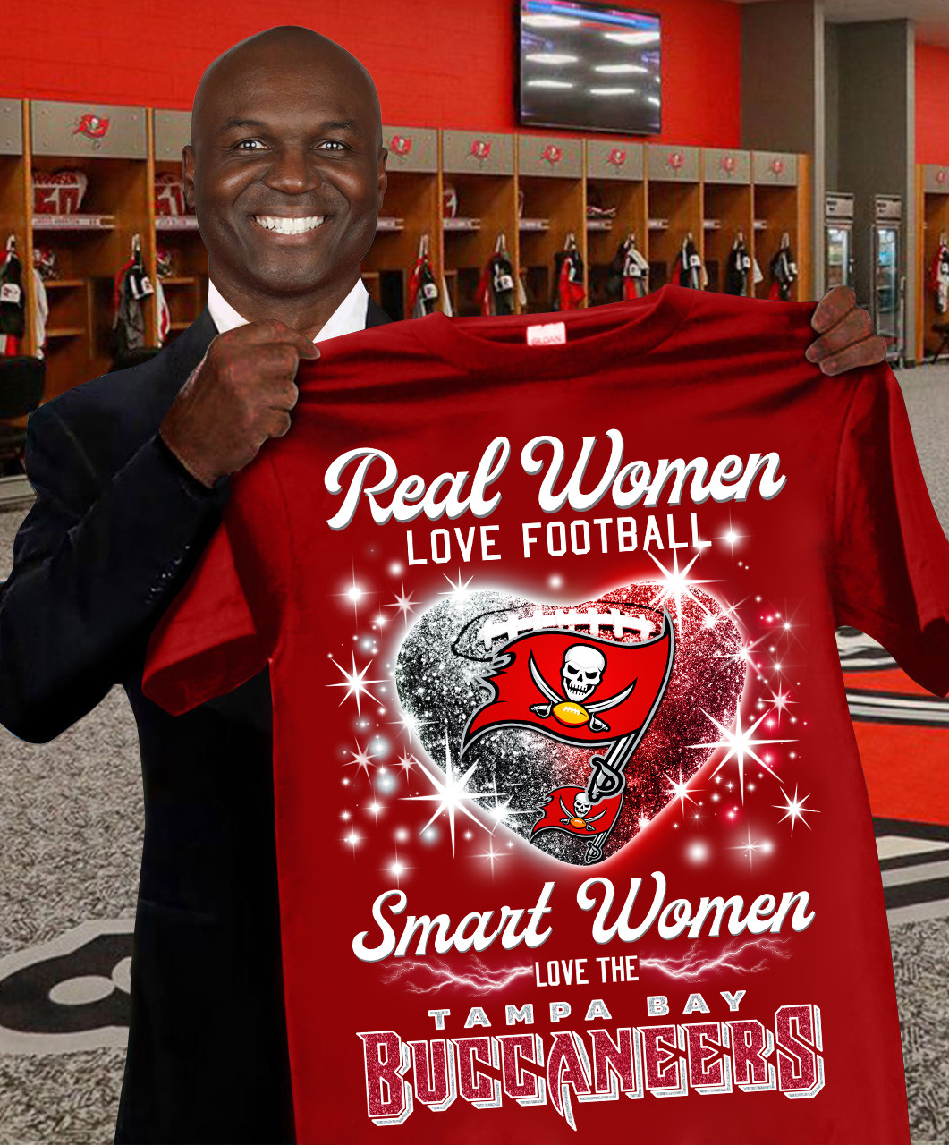Real Women Love Football Smart Women Love Tampa Bay Buccaneers T-Shirt Football Fan Gifts