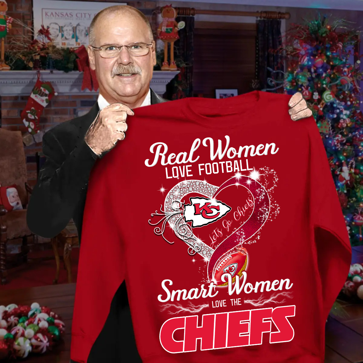 Real Women Love Football Smart Women Love The Chiefs Sweatshirt Gifts For Football Fans