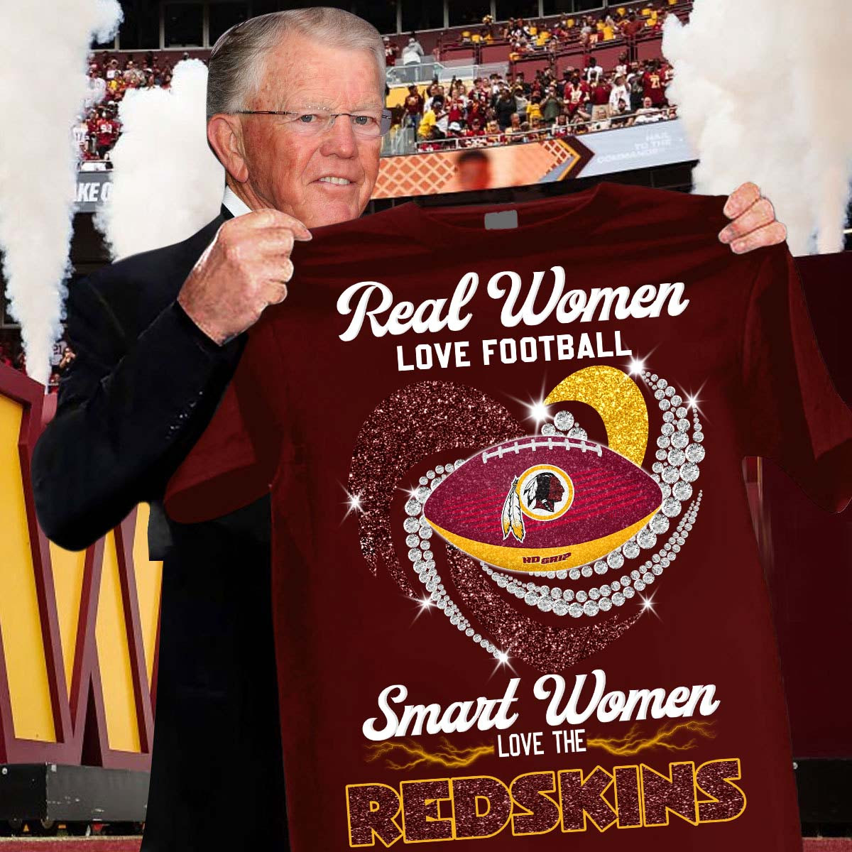 Real Women Love Football Smart Women Love The Redskins T-Shirt Football Fan Gifts