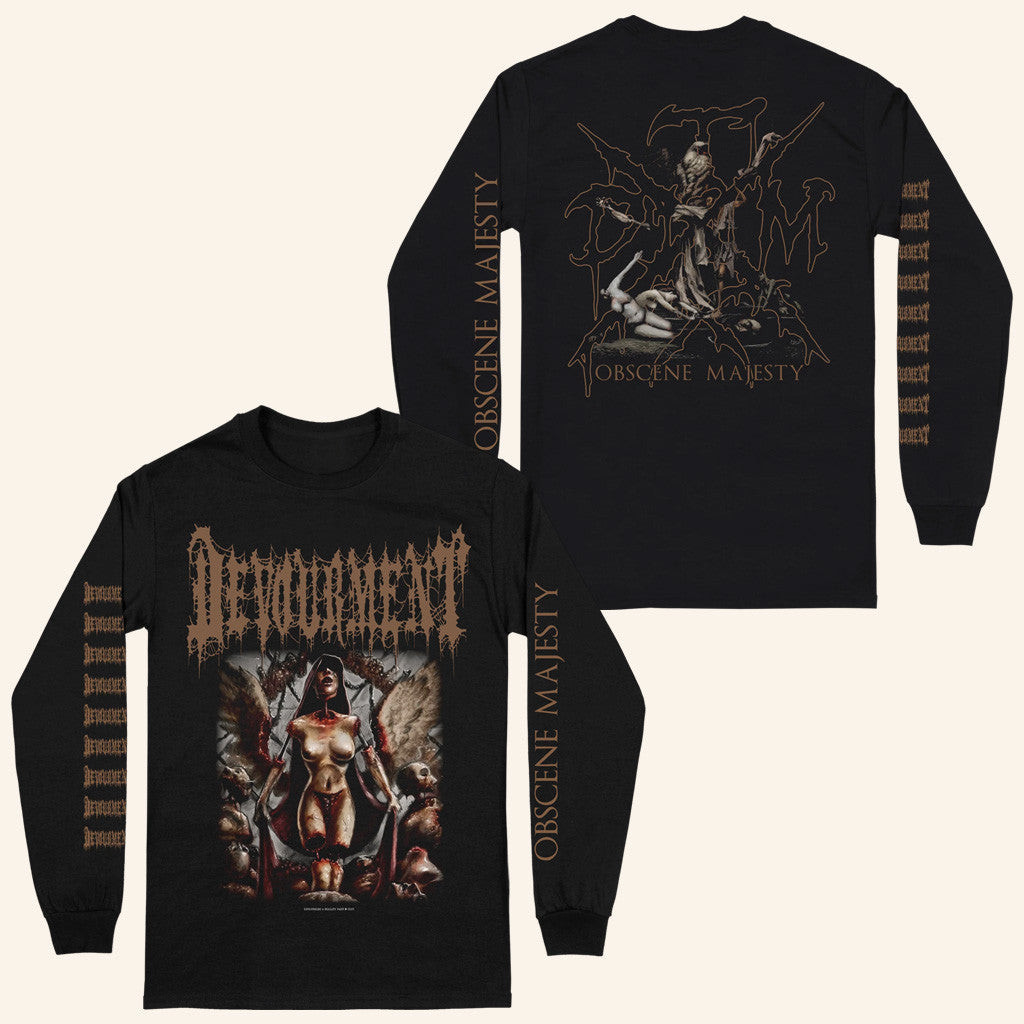 Realityfade Merch Devourment Obscene Majesty Long Sleeve T-Shirt Gifts For Him Realityfade Merch Devourment Obscene Majesty Long Sleeve T-Shirt Gifts For Him