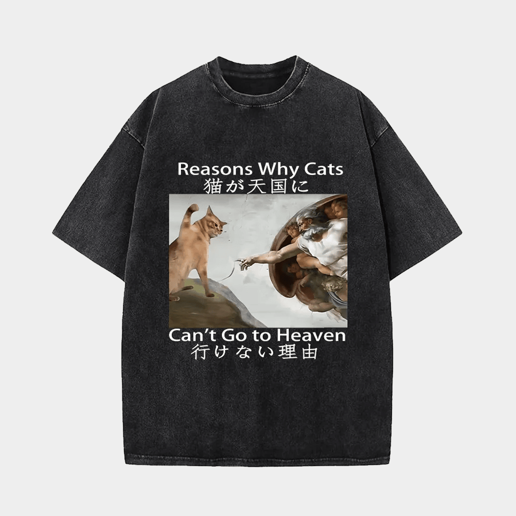 Reasons Why Cats Cat Can't Go To Heaven Wash T-Shirt Funny Tees Gifts For Cat Lovers Reasons Why Cats Cat Can't Go To Heaven Wash T-Shirt Funny Tees Gifts For Cat Lovers