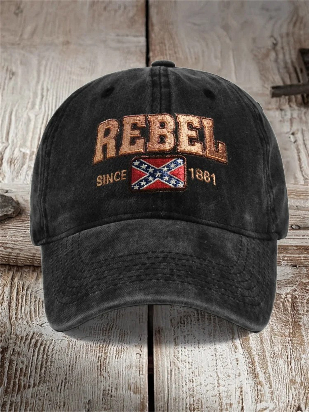 Rebel Since 1861 Rebel Flag Embroidered Washed Cap Rebel Since 1861 Rebel Flag Embroidered Washed Cap