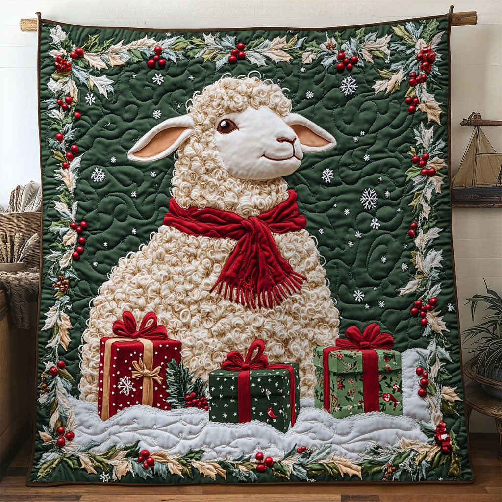 Red Bow Sheep Quilt Blanket Sofa Throws Father Daughter Gifts For Dad