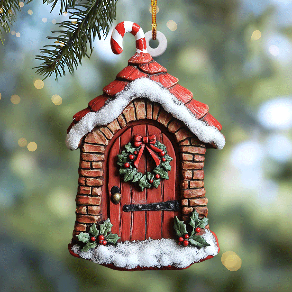 Red Brick Door Mica Ornament