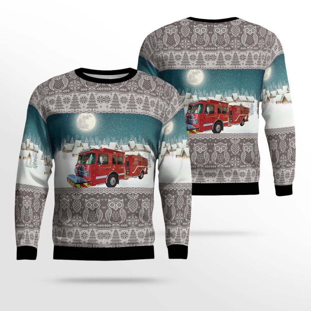 Red Bud Fire Department Red Bud Illinois Christmas AOP Ugly Sweater Unisex Christmas Gift
