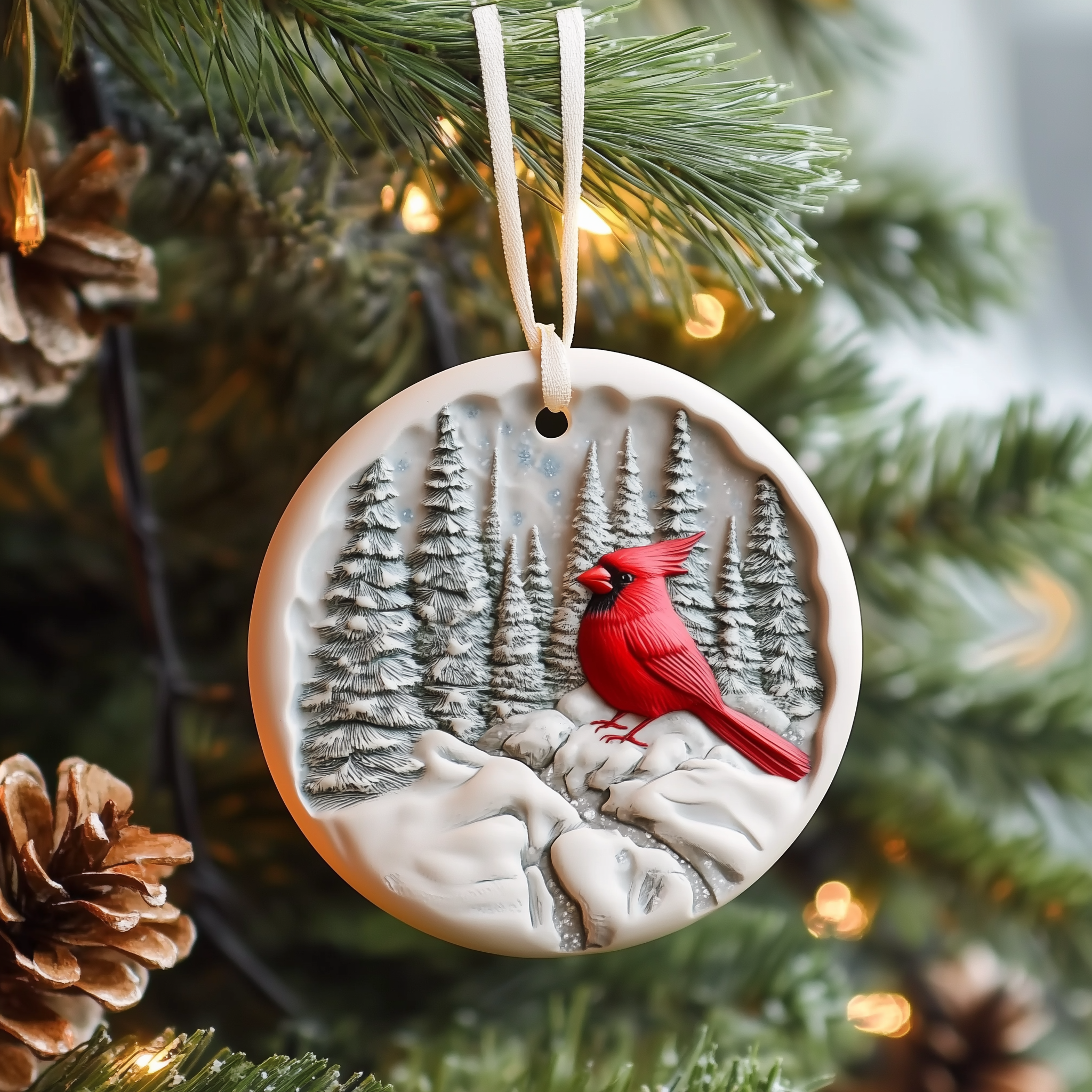 Red Cardinal Acrylic Ornament Holiday Ornament Keepsake