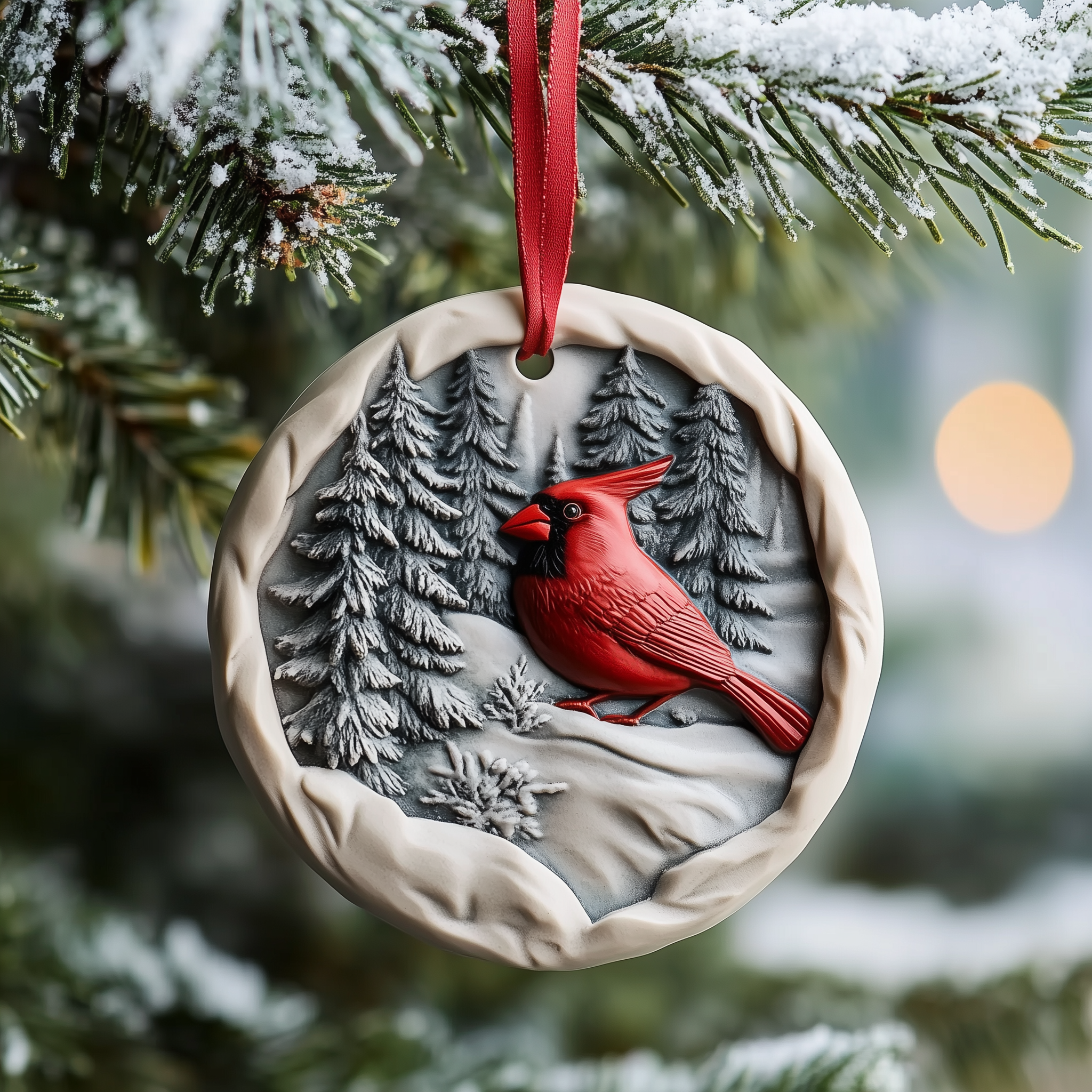 Red Cardinal Mica Ornament Beautiful Bird Christmas Ornament Perfect Gift For Bird Lovers