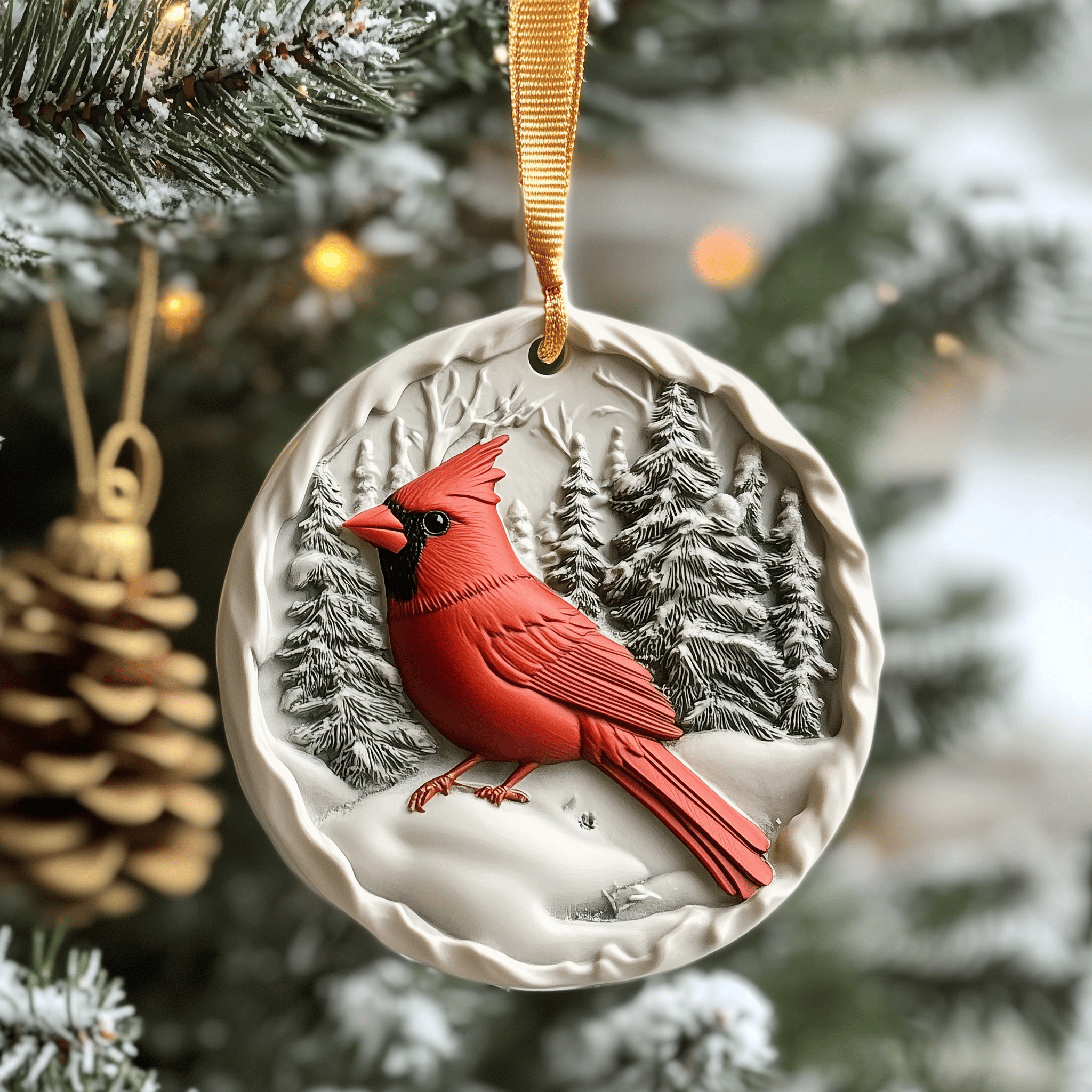 Red Cardinal Mica Ornament Feel the Power of Festive Decor with Our Ornaments