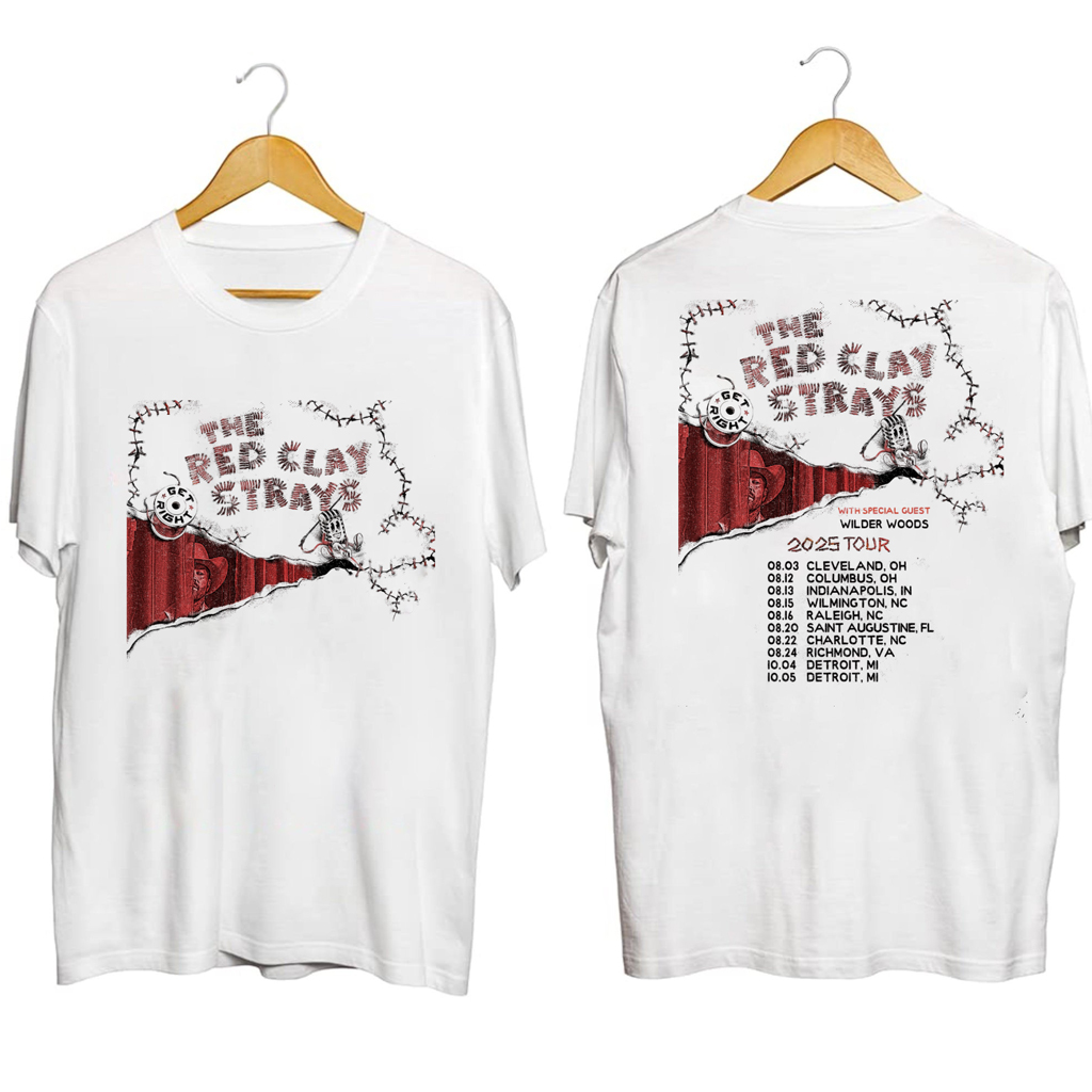 Red Clay Strays Get Right Tour Shirt Red Clay Strays Merch Gifts For Rock Fans