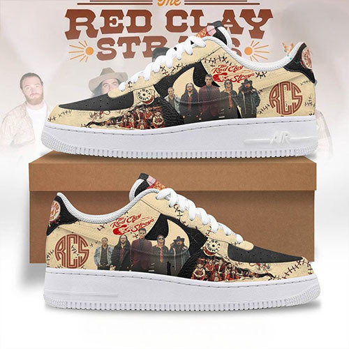 Red Clay Strays Special Air Force 1 Sneaker Gifts For Rock Band Fans