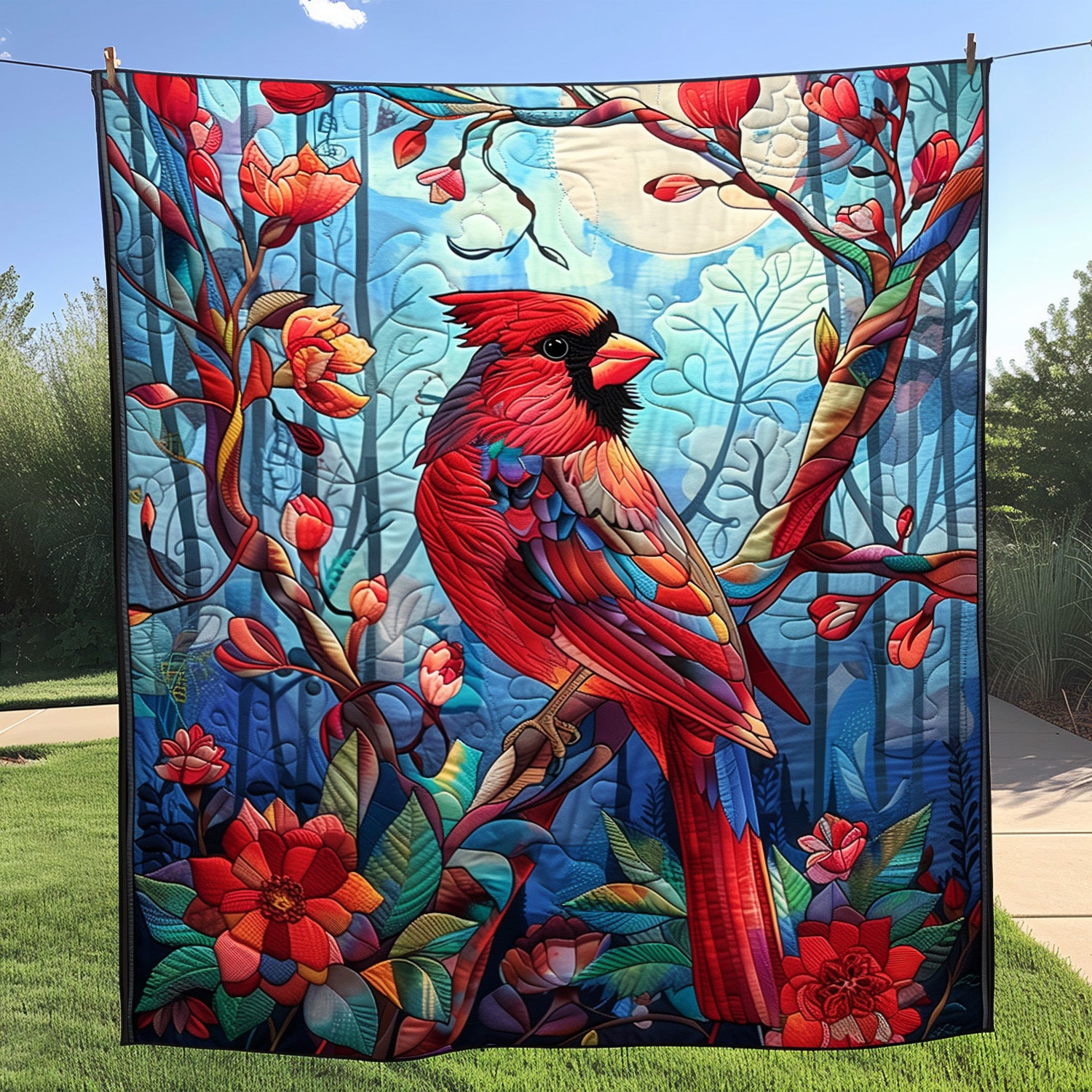 Red Feather Flair Quilted Blanket Unique Cardinal Gifts