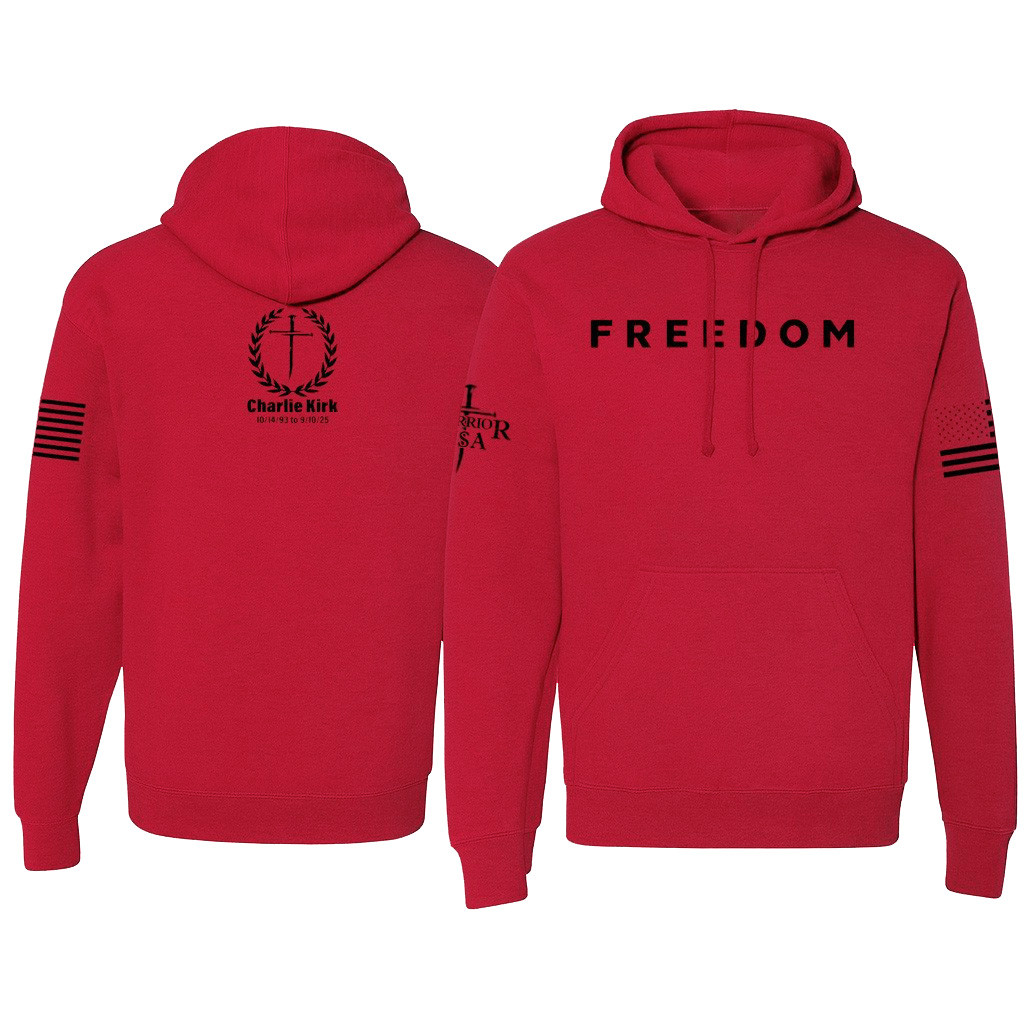 Red Freedom Hoodie Charlie Kirk Hoodie TPUSA Merch Charlie Kirk Memorial Gifts