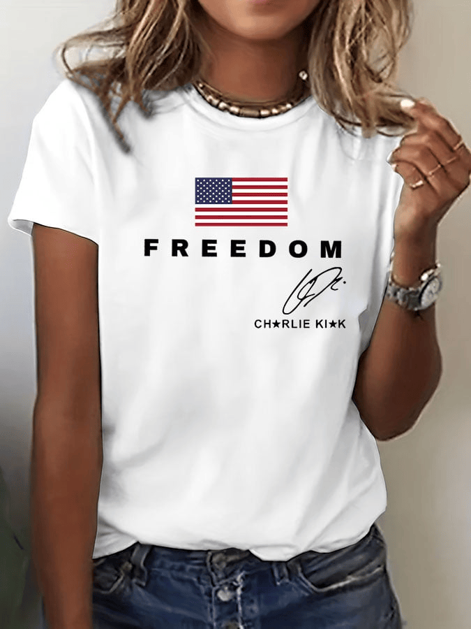 Red Freedom Shirt Charlie Kirk Shirts for Sale Turning Point USA Merch Charlie Kirk Clothing Gift for Wife - Image 3