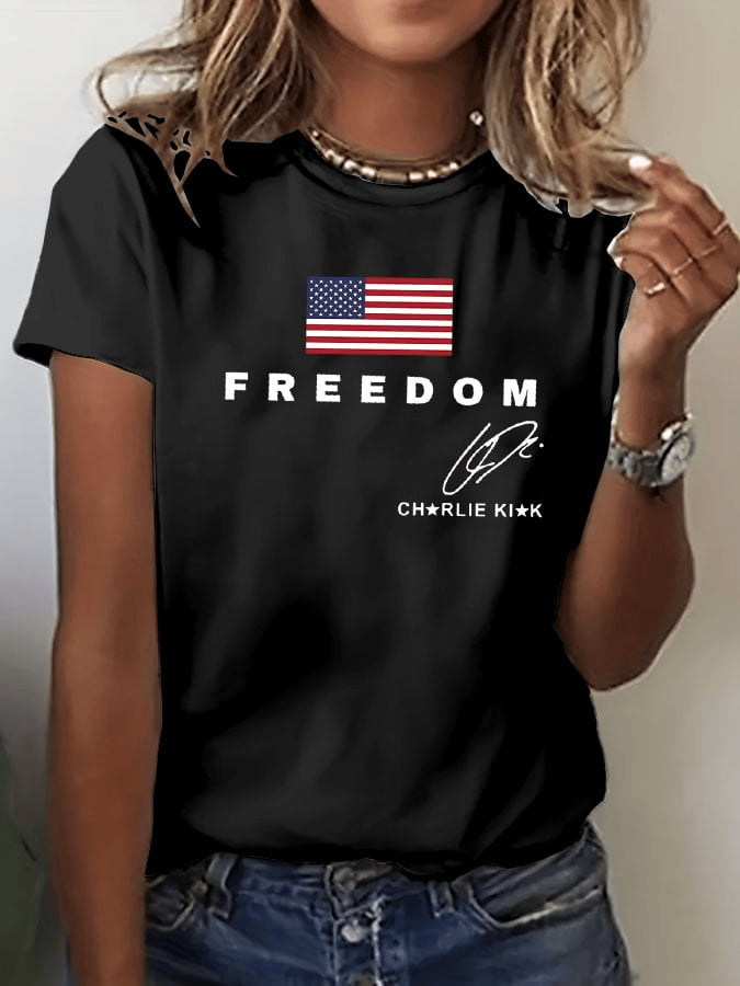 Red Freedom Shirt Charlie Kirk Shirts for Sale Turning Point USA Merch Charlie Kirk Clothing Gift for Wife - Image 4
