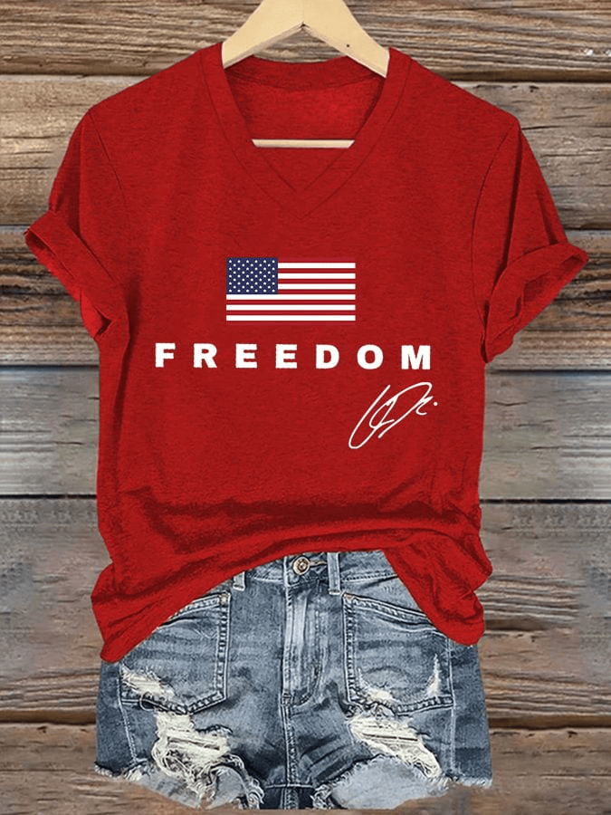 Red Freedom Shirt Charlie Kirk Shirts for Sale Turning Point USA Merch Charlie Kirk Clothing Gift for Wife - Image 5
