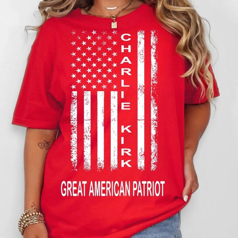 Red Freedom Shirt Charlie Kirk TPUSA Merch Great American Patriot Charlie Kirk Shirt MAGA Gifts