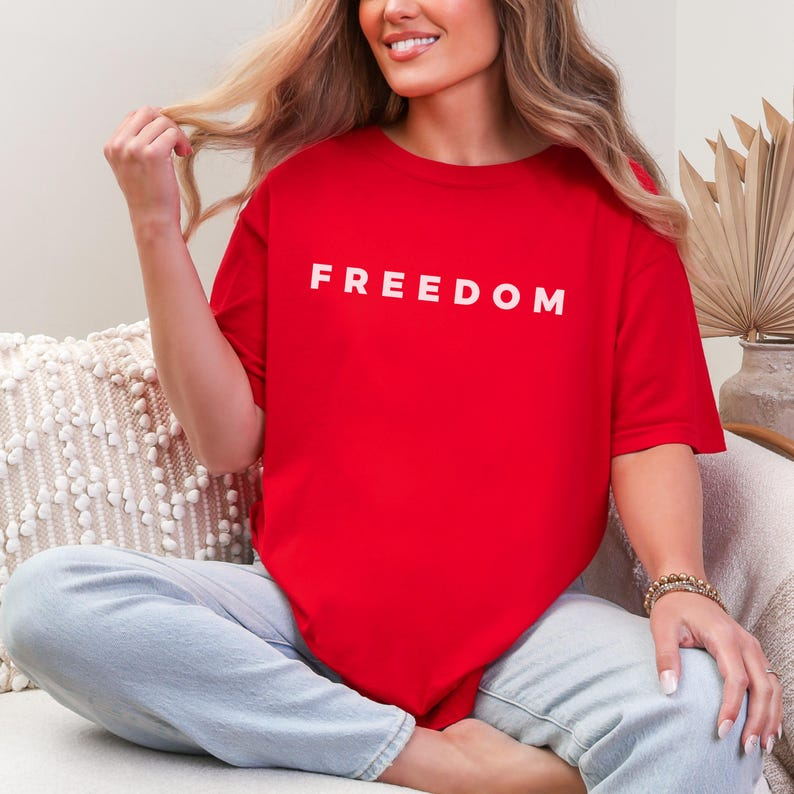 Red Freedom Shirt Gift for Free Speech Supporters