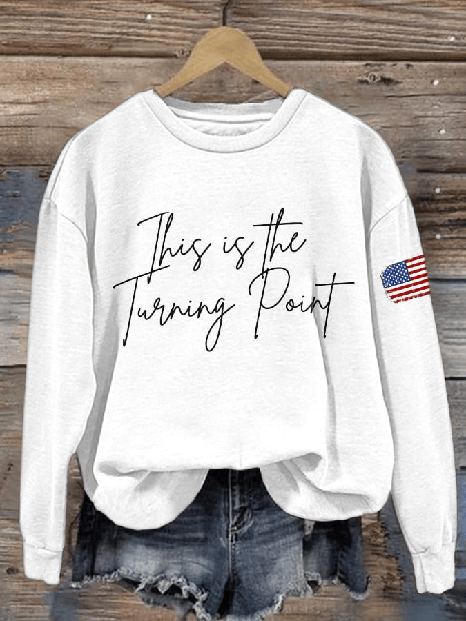 Red Freedom V-neck Shirt This Is The Turning Point Shirt Charlie Kirk T-Shirt Patriotic Gifts for Mom - Image 11