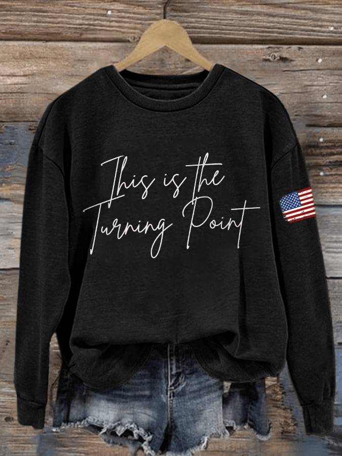 Red Freedom V-neck Shirt This Is The Turning Point Shirt Charlie Kirk T-Shirt Patriotic Gifts for Mom - Image 10