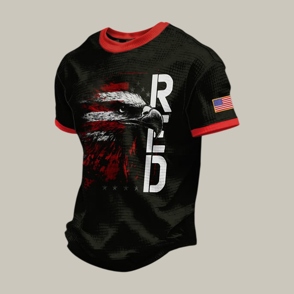 Red Friday American Flag Eagle T-Shirt We Wear Red On Fridays Shirt Memorial Day Gift For Dad
