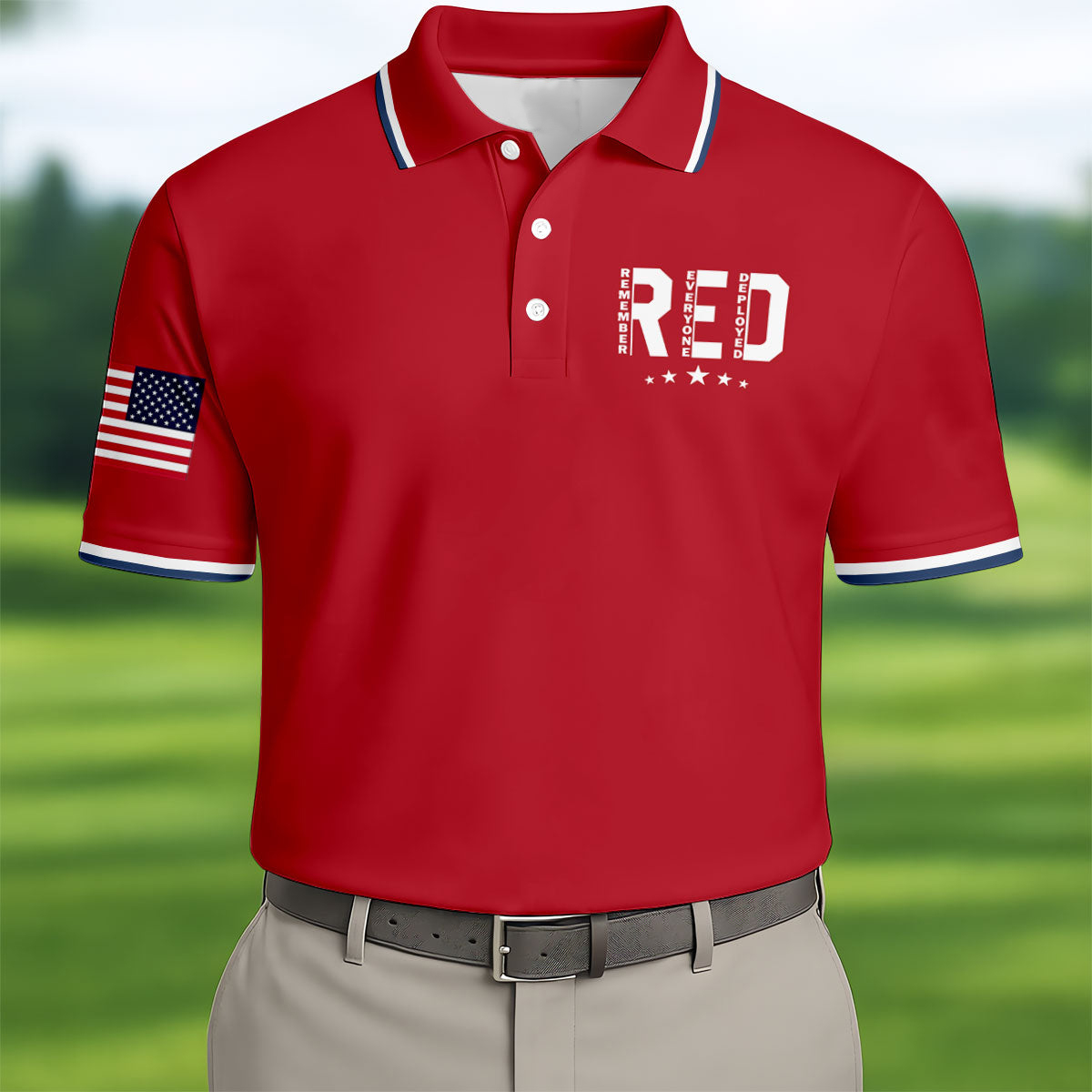 RED Friday American Flag Polo Shirt US Men's Merchandise Father's Day Presents