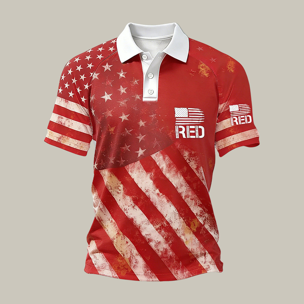 Red Friday American Flag Polo Shirt We Wear Red On Friday Shirt Gift For Supporters