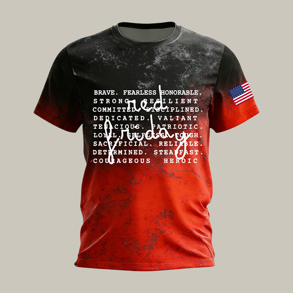 Red Friday American Flag T-Shirt Support Our Troop Shirt Red Friday Gift For Him