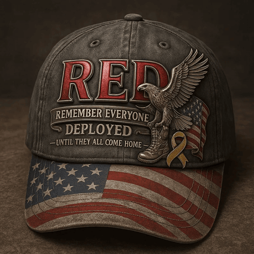 Red Friday Eagle Hat Remember Everyone Deployed American Flag Cap Present For Dad