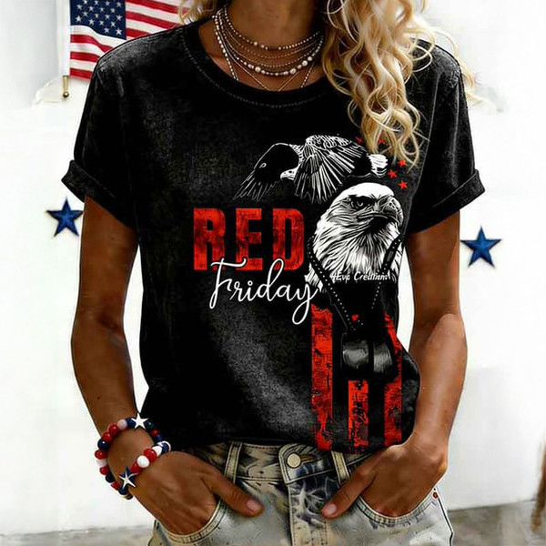 Red Friday Eagle T-Shirt American Flag Red Friday Clothes Present Idea For Mother_s Day