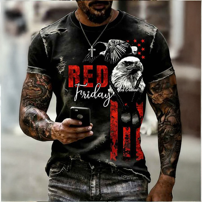 Red Friday Eagle T-Shirt American Flag Red Friday Shirt Gift For Dad Birthday
