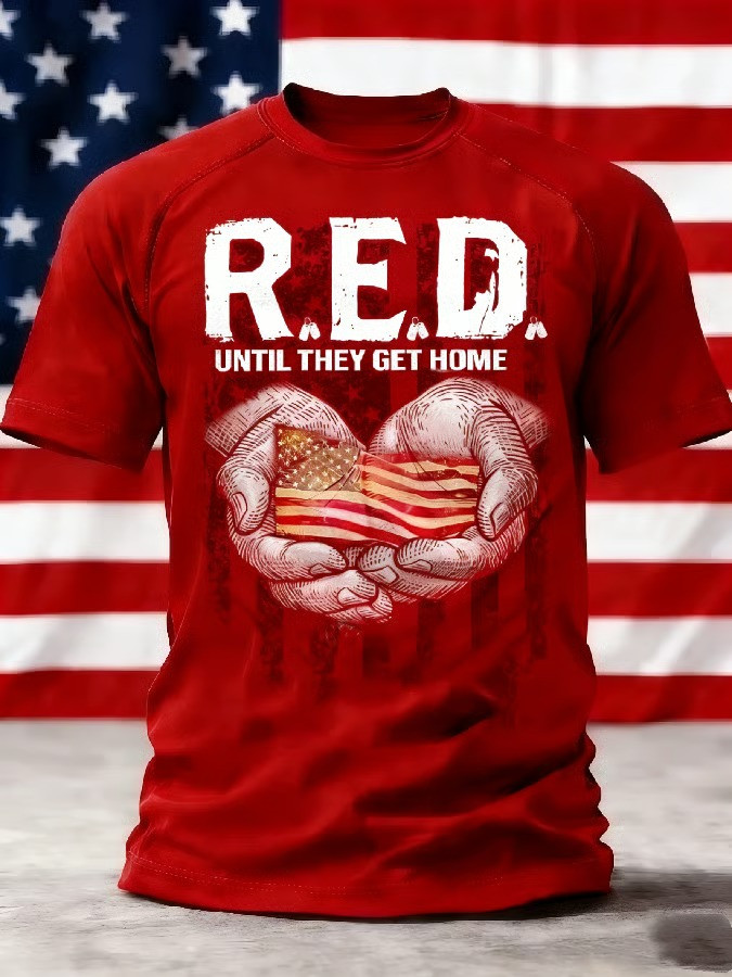 Red Friday Eagle Wings T-Shirt Patriotic Memorial Tribute Support Apparel Gift for Mom