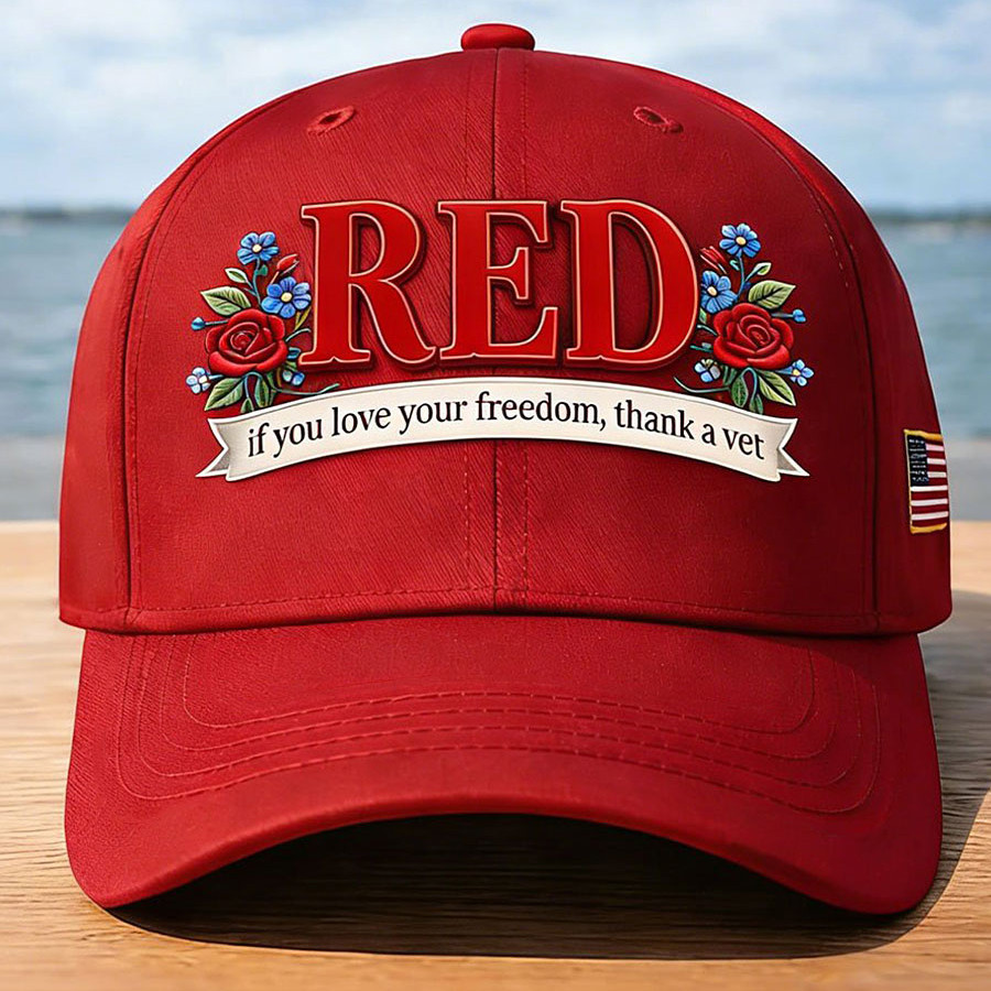 Red Friday Floral Hat If You Love Your Freedom Baseball Cap Red Friday Gift For Veteran Dad