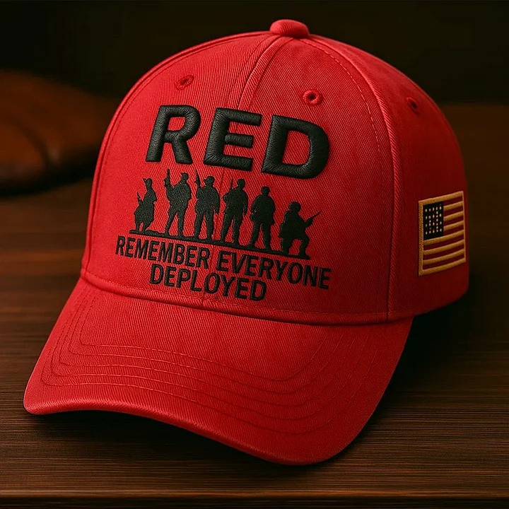 RED Friday Hat Embroidered Remember Everyone Deployed Hat Gifts For Veterans