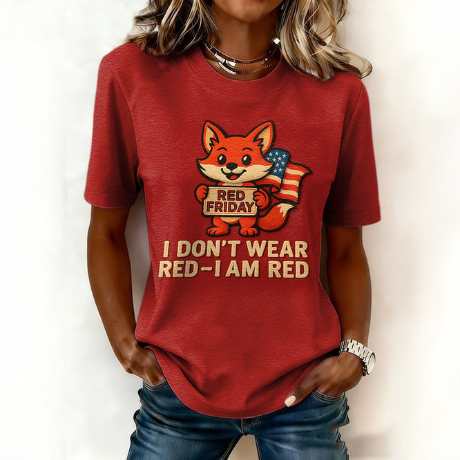 Red Friday I Don't Wear Red I Am Red Fox T-Shirt Red Friday Shirt Gift Idea