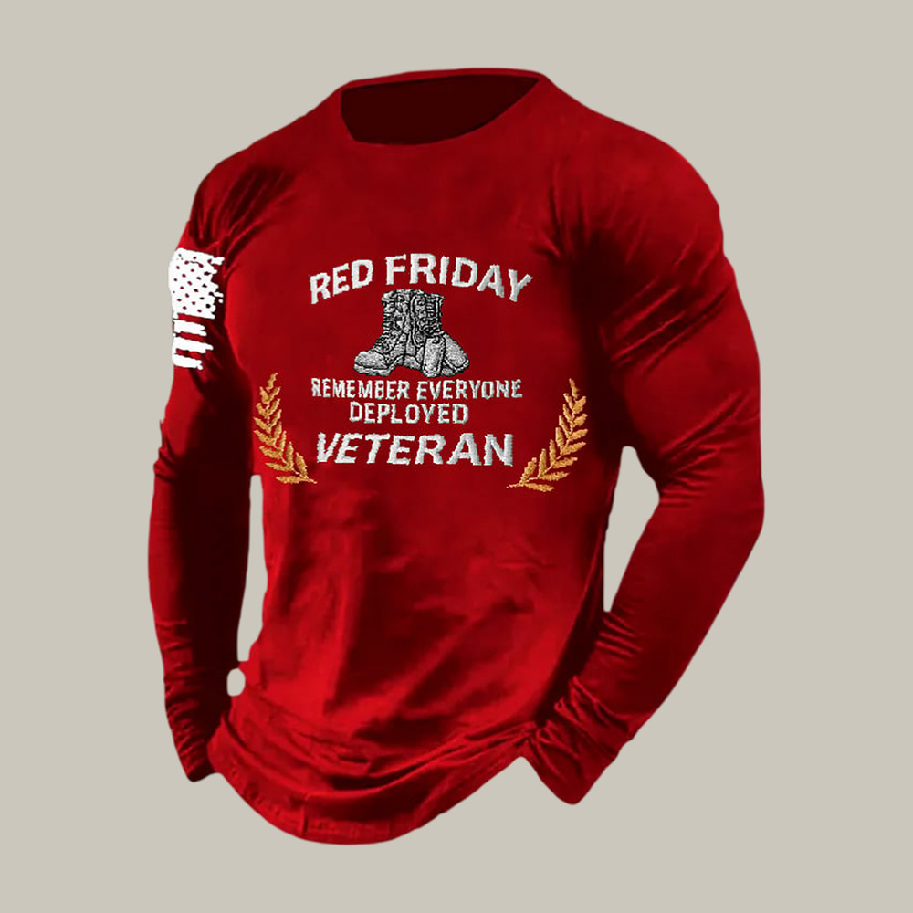Red Friday Long Sleeve ShirtRemember Everyone Deployed Veteran Apparel Gift Idea