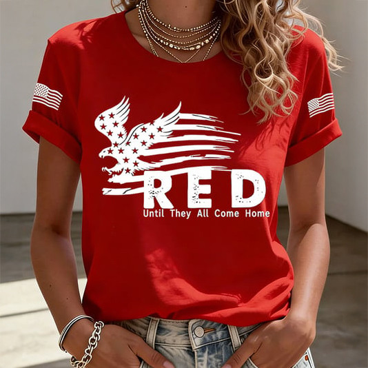 Red Friday Patriotic Eagle T-Shirt Remember Everyone Deployed Shirt Red Friday Gift For Wife