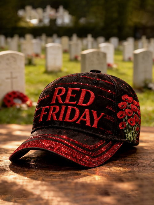 Red Friday Poppy Flower Hat Remember Everyone Deployed Baseball Cap Present For Husband