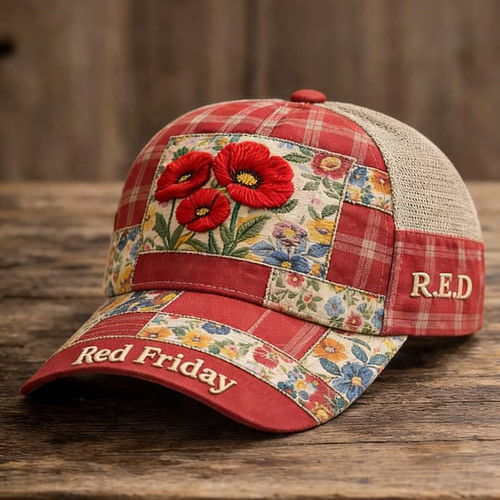 Red Friday Poppy Flower Hat Remember Everyone Deployed Red Friday Baseball Cap Gift Idea