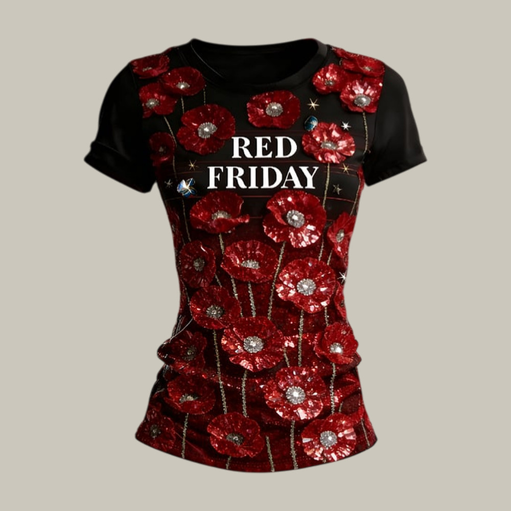 Red Friday Poppy Flower T-Shirt Remember Everyone Deployed Shirt Present For Mother